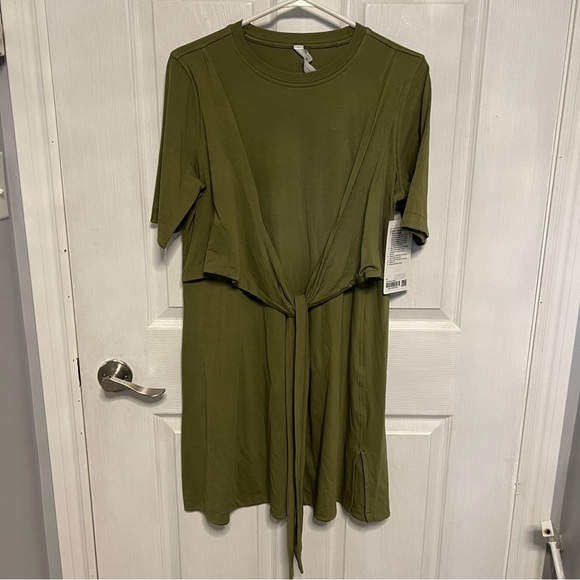 Lululemon bronze green wrap dress - Picture 1 of 5